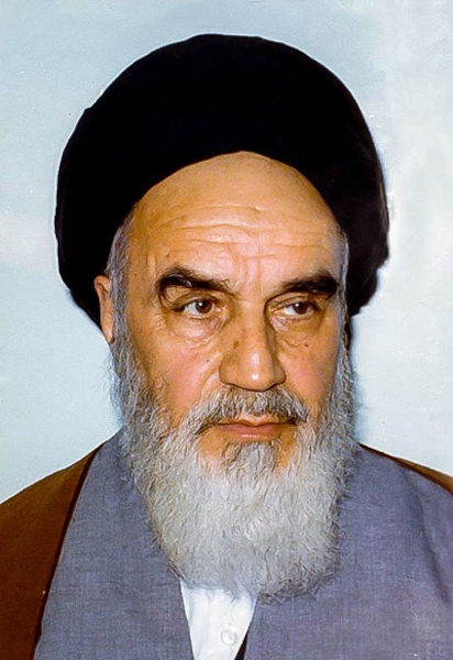 O aiatolá Khomeini, o líder da Revolução Iraniana.