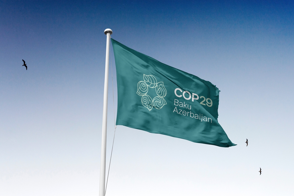 Bandeira da COP29 no Azerbaijão