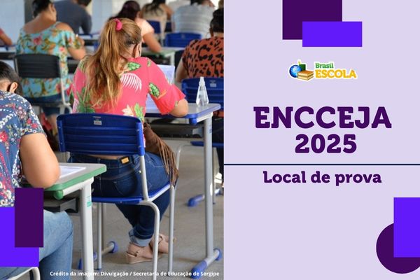 Local de prova do Encceja 2025 Candidato em sala de aplicação da prova do Encceja, texto Encceja 2025 Local de prova