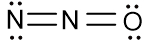 Possibilidade de estrutura do N2O para obter sua fórmula química.