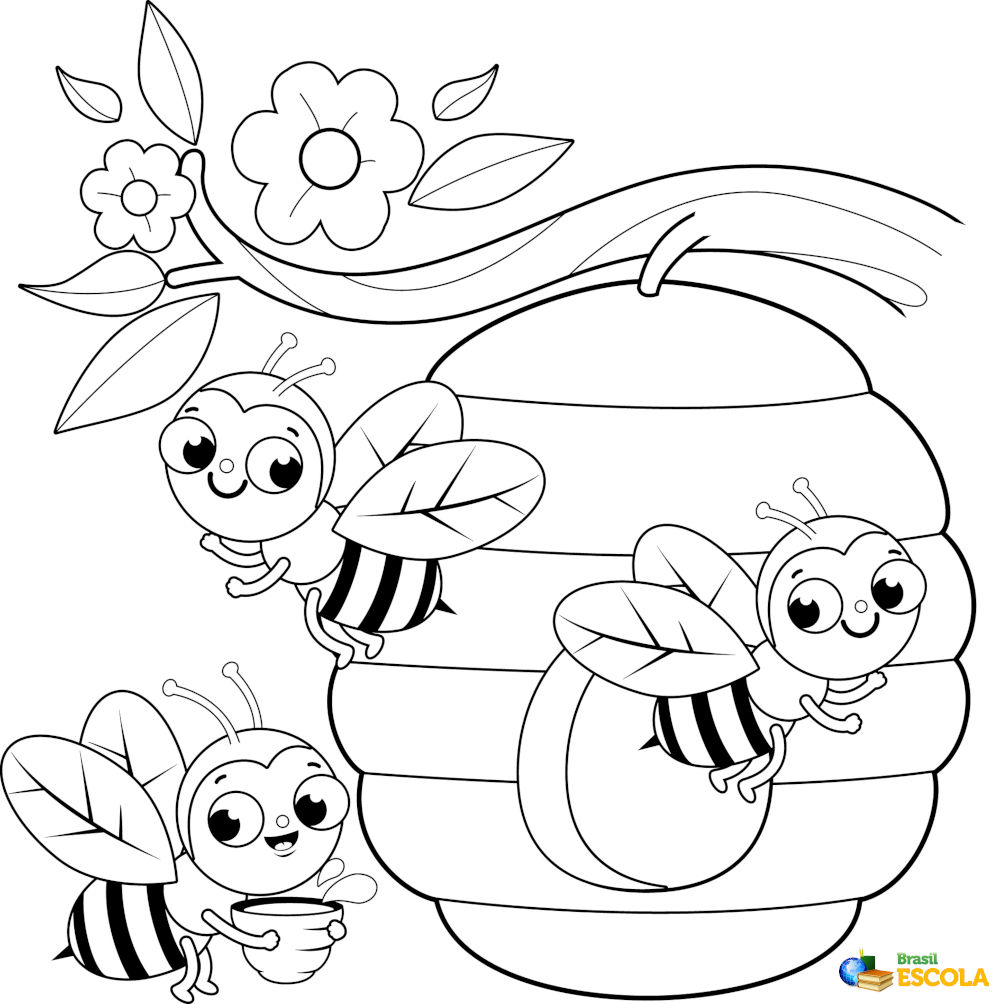 Desenho para colorir abelhinhas