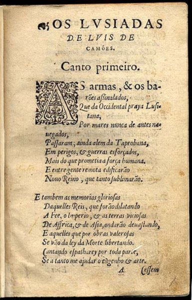 Trecho original de “Os Lusíadas” em texto sobre a história da língua portuguesa.