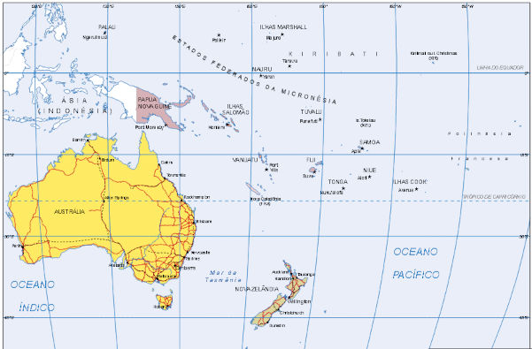 Mapa da Oceania para imprimir. [imagem_principal]