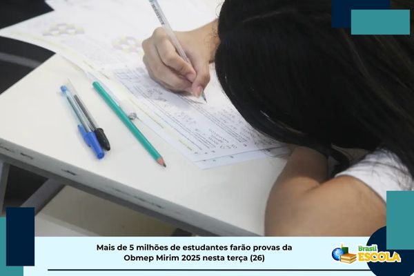 Obmep Mirim 2025 Estudante fazendo prova da Obmep Mirim