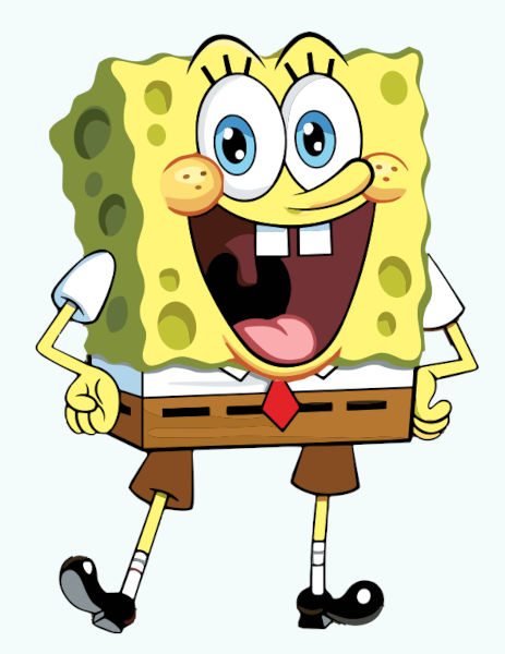Bob Esponja, um tradicional personagem de desenho.