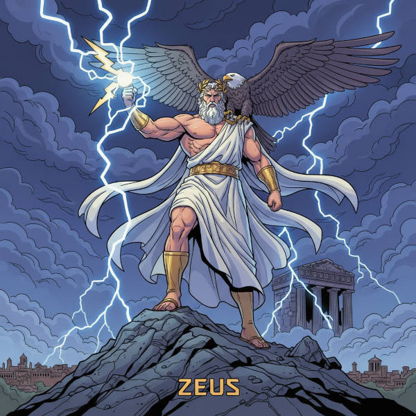 Zeus era o deus dos céus, do raio e do trovão.