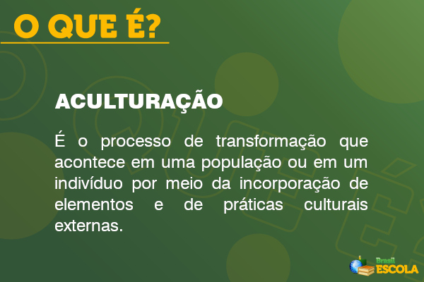 aculturação Imagem explicando o que é aculturação.