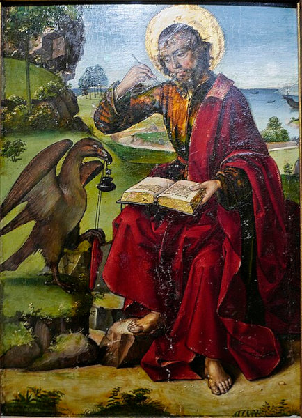 Pintura retratando João Evangelista, um dos apóstolos de Jesus Cristo. [imagem_principal]