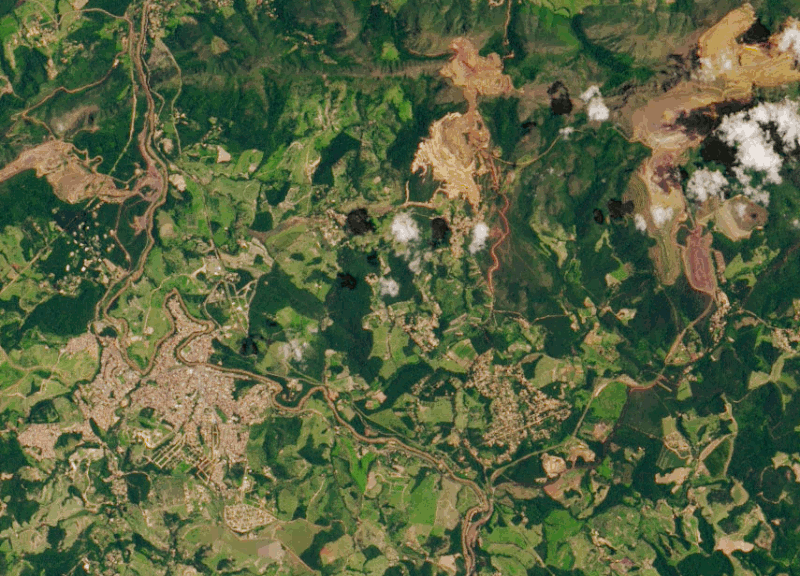 Rompimento da barragem de Brumadinho.