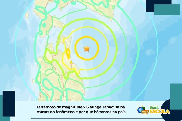 Mapa mostra epicentro do terremoto