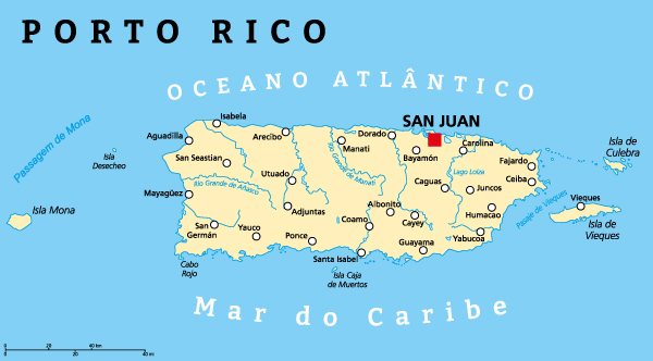 Mapa de Porto Rico.