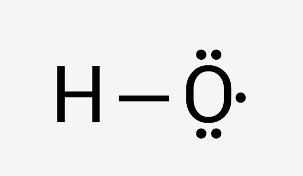 F&oacute;rmula do radical hidroxila.