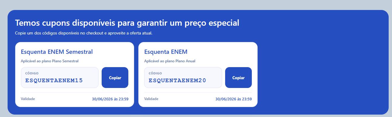 Cupons de desconto para o Brasil Escola Premium do Esquenta Enem 