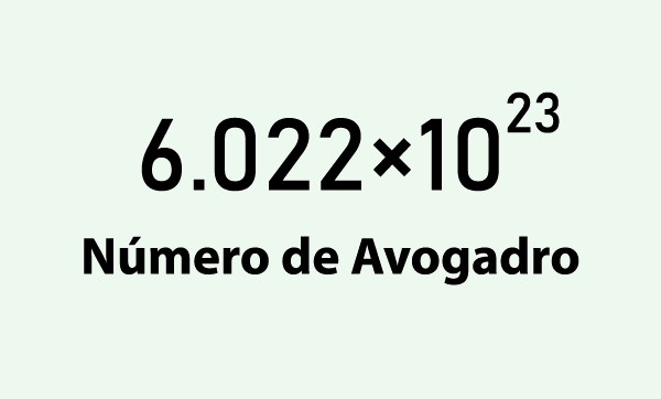 Número de Avogadro em texto sobre número de mol.