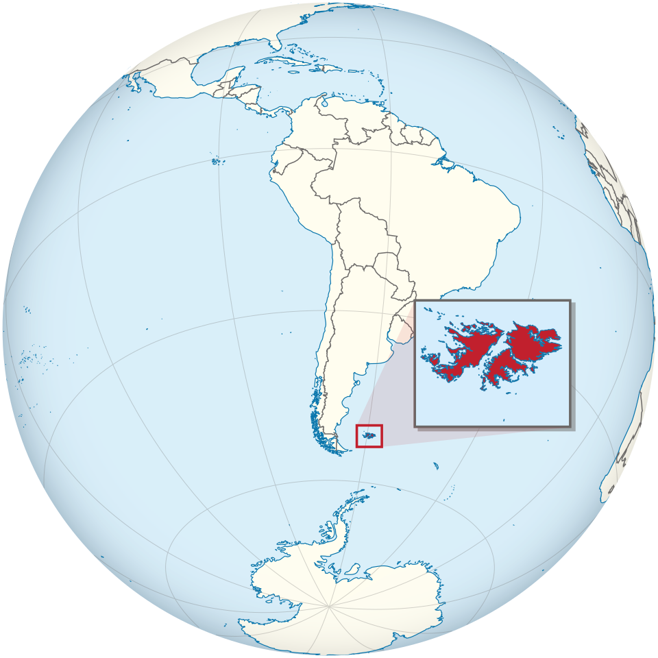 Localização das Ilhas Malvinas, a 500 km da Patagônia, na Argentina.|1|