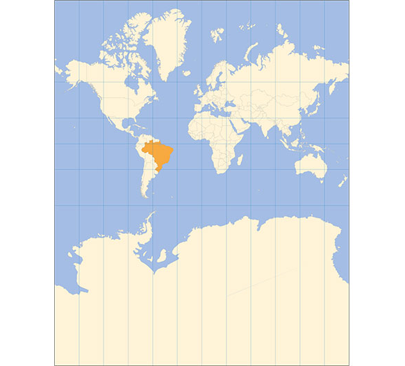 Projeção de Mercator, que foi atualizada pelo novo mapa-múndi.