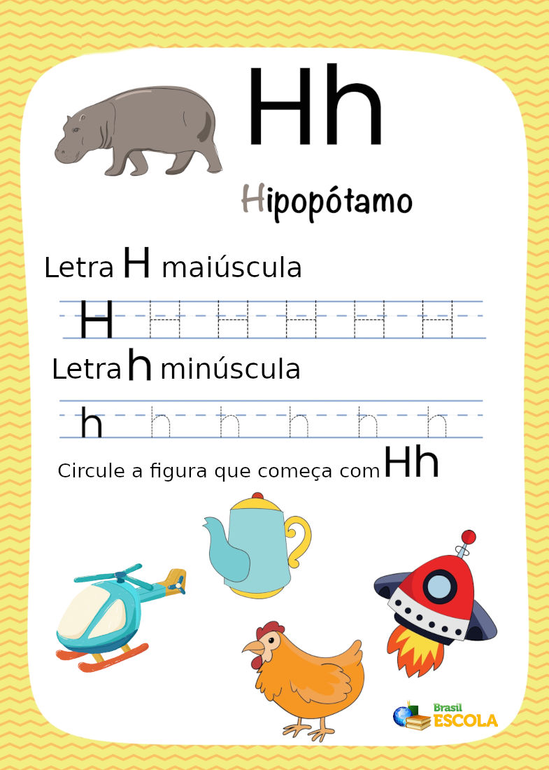 caligrafia do h para imprimir