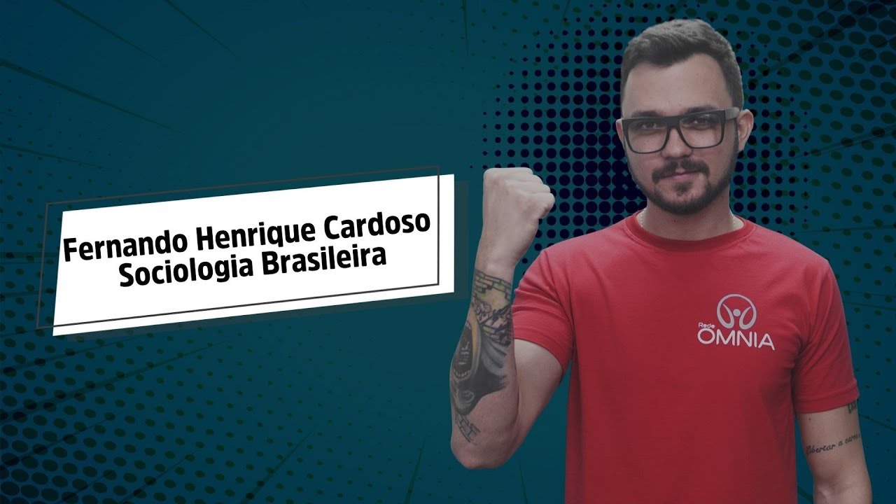 "Fernando Henrique Cardoso | Sociologia Brasileira" escrito sobre fundo verde ao lado da imagem do professor