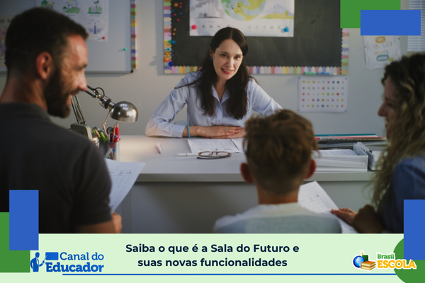 sala-do-futuro-novidades-são-paulo Estudantes em sala futurista. Texto na imagem: A Sala do Futuro do Estado de São Paulo incoporará novas funcionalidades.