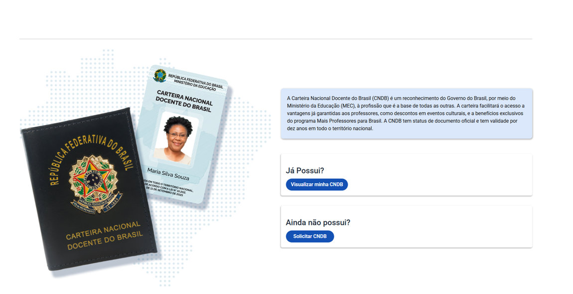 Solicitação da Carteira Nacional Docente