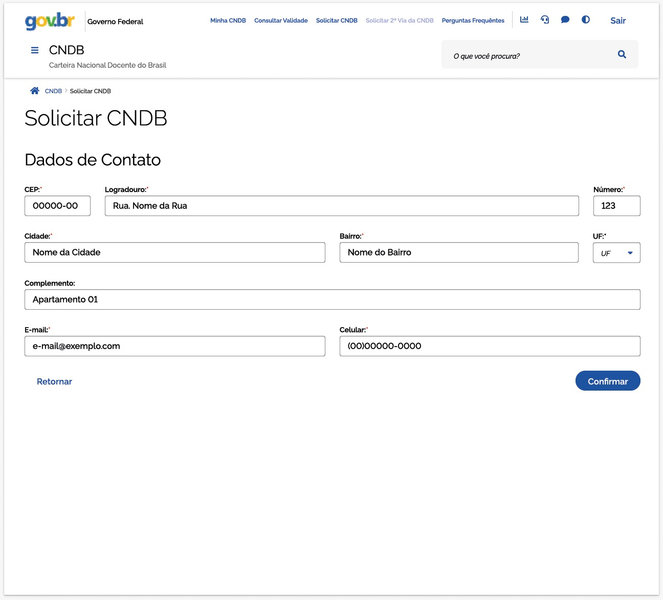 Solicitação da Carteira Nacional Docente