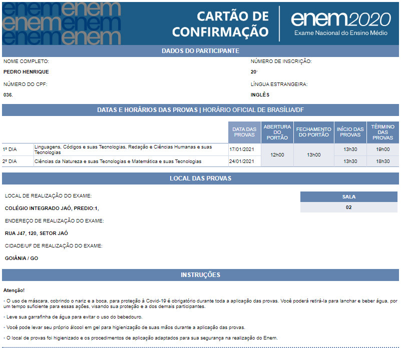 Enem 2020: saiu o Cartão com locais de prova - Brasil Escola