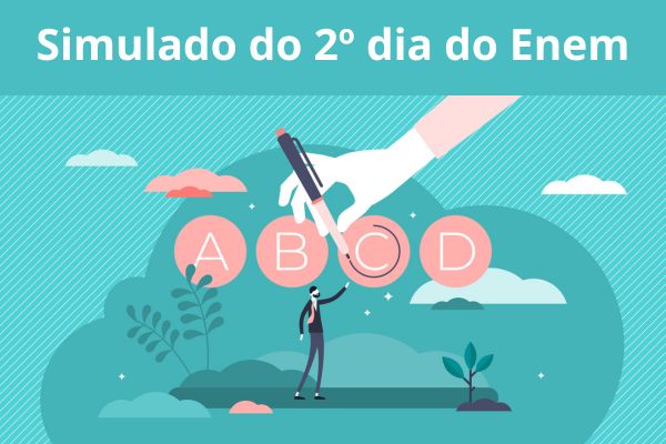 marcação em gabarito abaixo do texto - Simulado do 2º dia do Enem