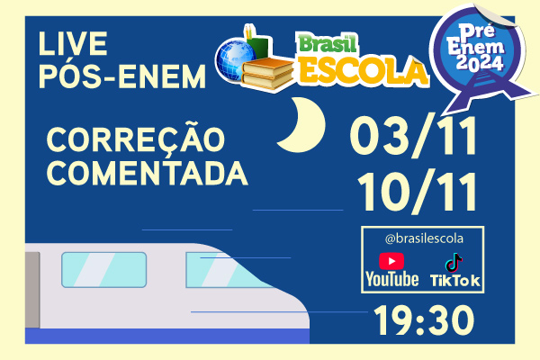 Foto de celular e caderno de prova do Enem 2024, ilustração da Iara do Brasil Escola, texto Correção da redação do Enem 2024