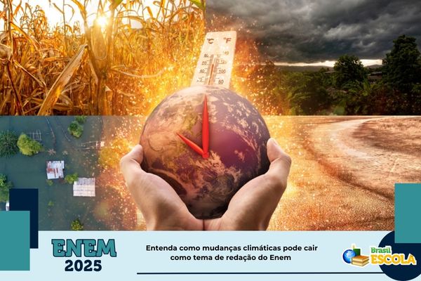 estudantes em frente a escola. Na imagem, está escrito: local de prova enem 2024
