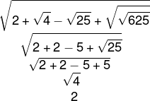 Quiz sobre cálculo com raízes quadradas - Exercício on-line de