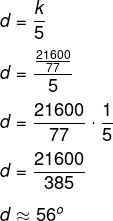 Coeficiente de proporção dividido por 5.