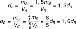 Cálculo da densidade de da e dc