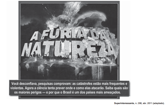 Capa da revista Superinteressante sobre desastres naturais e intitulada: “A fúria da natureza”.