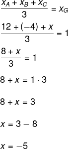 Cálculo de valor de coordenada x do baricentro