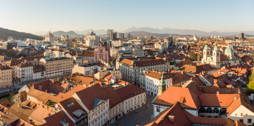 Vista panorâmica de Liubliana, capital da Eslovênia.