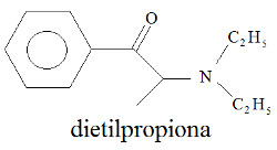 Fórmula estrutural da dietilpropiona