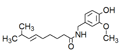 Fórmula estrutural da capsaicina
