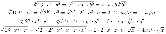 Exercícios sobre simplificação de radicais - Toda Matéria