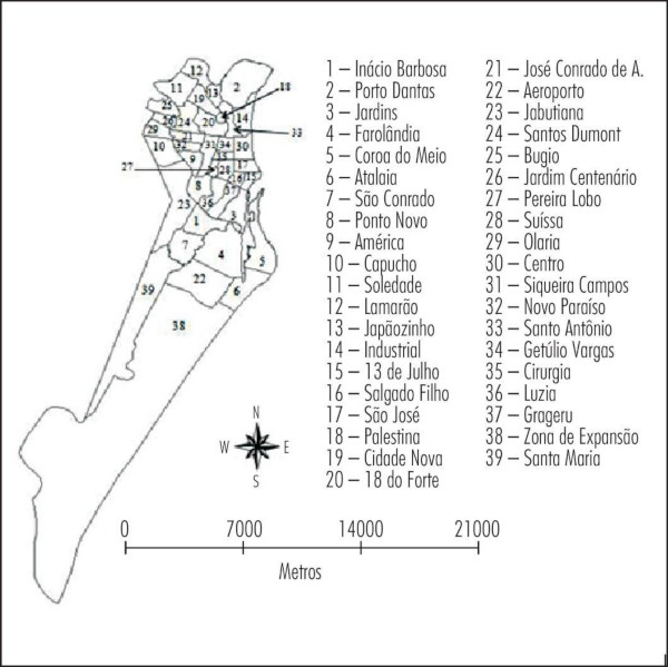 Mapa de Aracaju