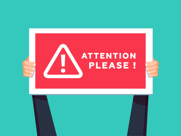 “Attention please!” = Atenção, por favor!