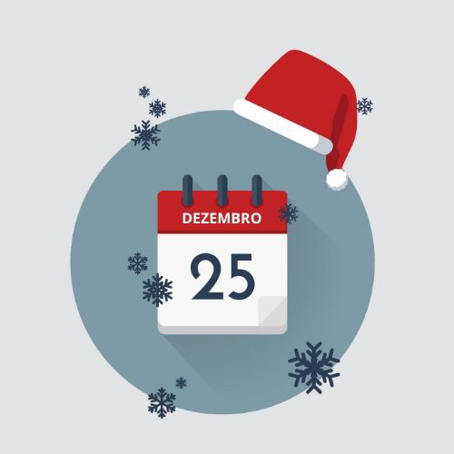 Calendário temático do natal com o dia 25 de dezembro