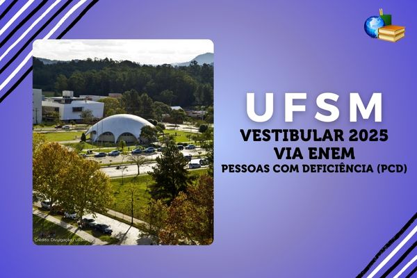 Campus da UFRGS na foto. Texto na imagem: “UFRGS – vestibular 2025”