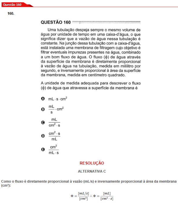 Questão 160 prova cinza Enem 2024