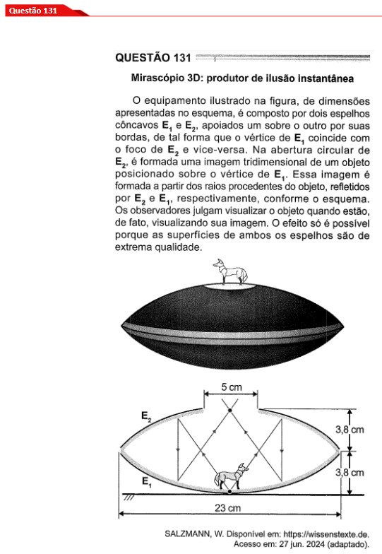 Questão 131 prova cinza Enem 2024