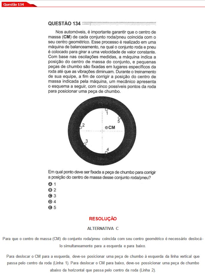 Questão 134 prova cinza Enem 2024