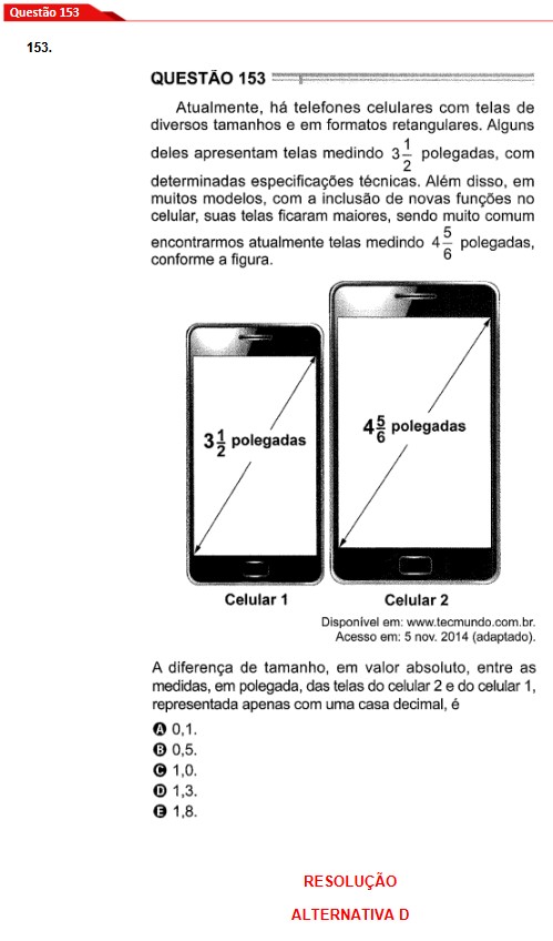 Questão 153 prova cinza Enem 2024