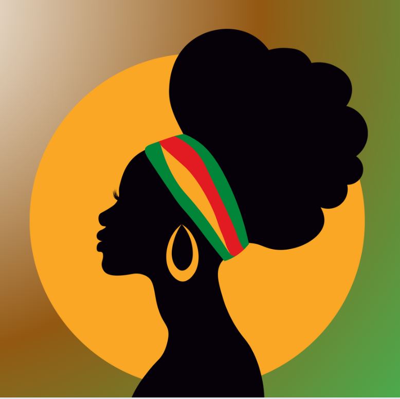 Ilustração de uma mulher do continente africano