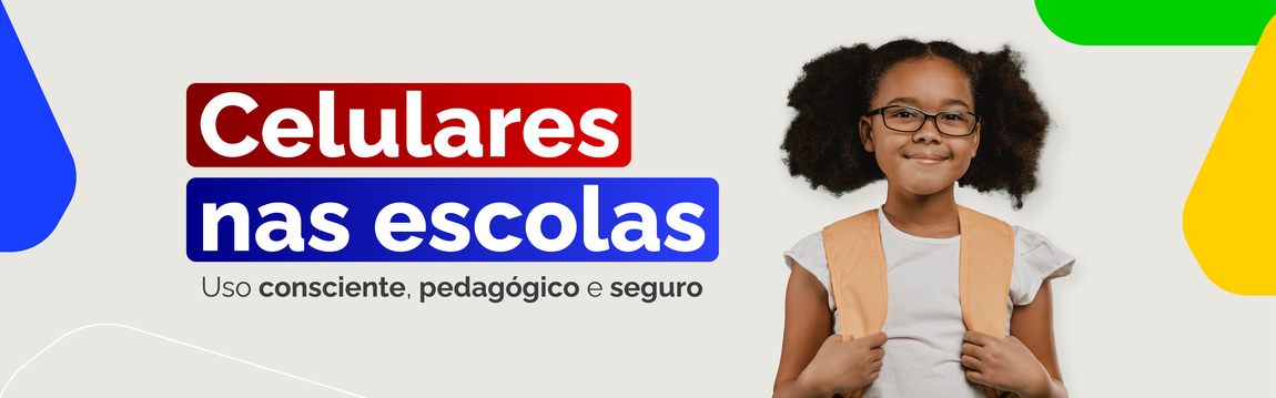 Imagem de campanha da lei de restri&ccedil;&atilde;o ao uso de celular nas escolas 