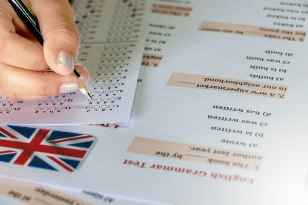 Prova de teste de inglês